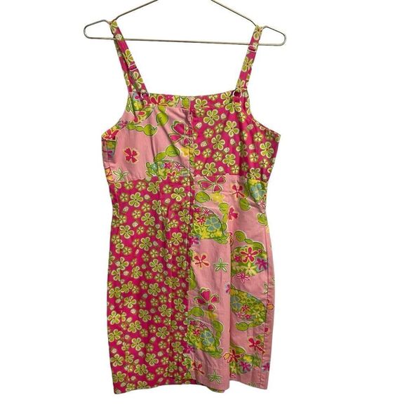 Vintage Lilly Pulitzer White Label Gidget Square Neck Mini Dress Pink Sands 8 - Picture 5 of 7